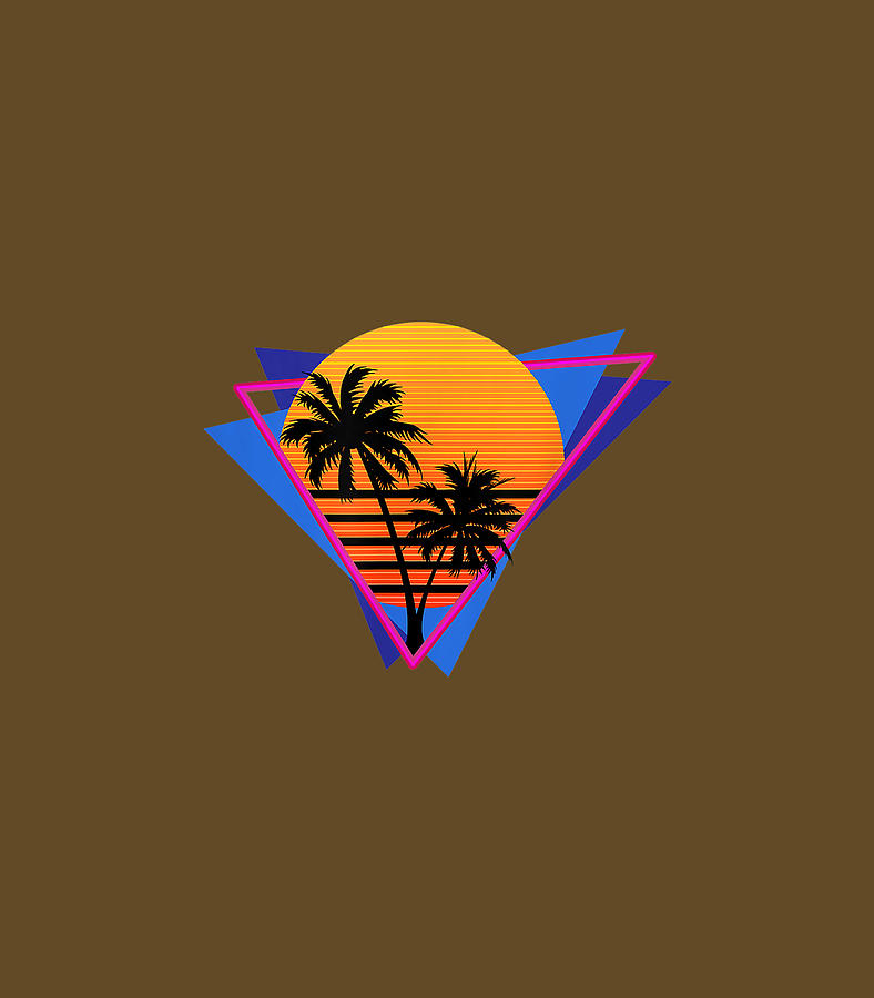 80s Style Synthwave Retrowave Aesthetic Palm Tree Digital Art by ArloJu ...