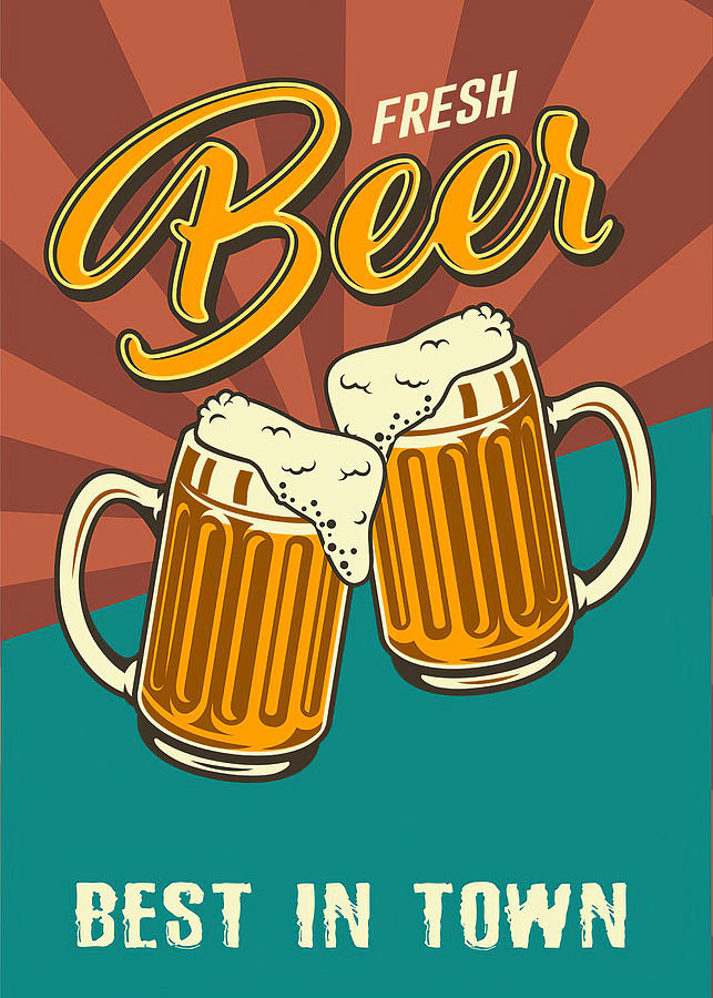 Beer Beer Vintage Digital Art by Towery Hill - Fine Art America