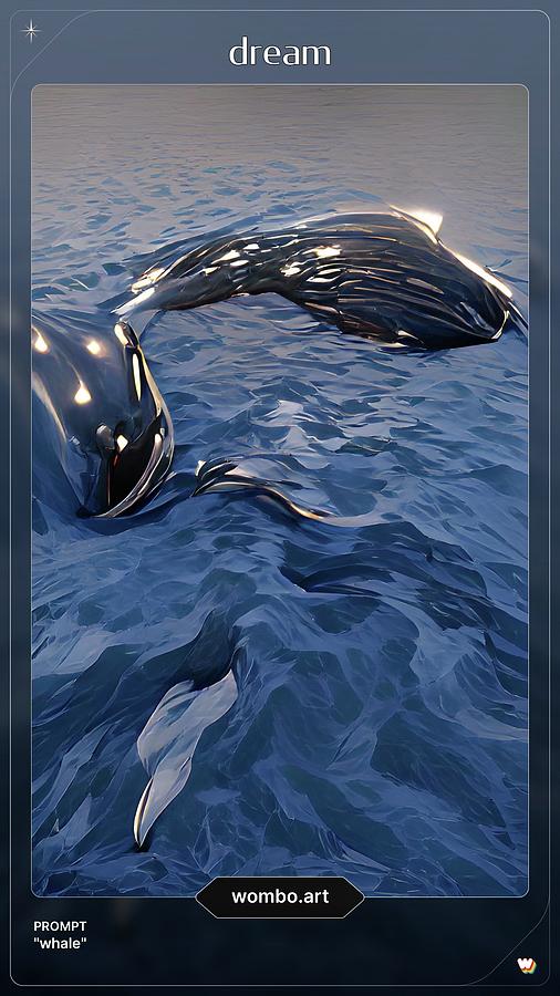 Whales on the Sea A I Digital Art by Denise F Fulmer