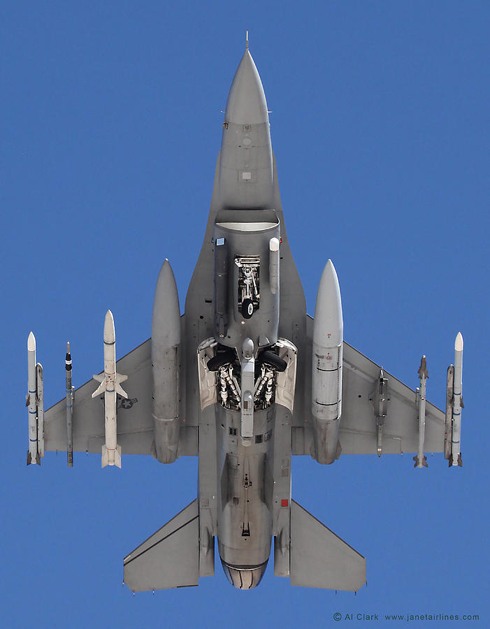 F-16 Declaring Emergency over Nellis Photograph by Custom Aviation Art