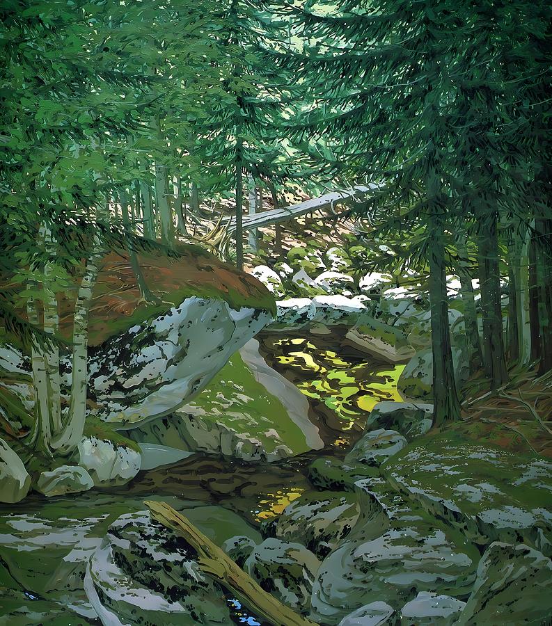 Neil Welliver Painting by Henri Karimi - Pixels