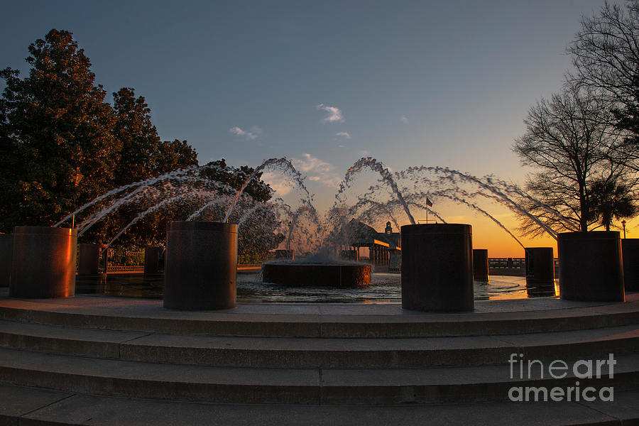 Waterfront Park Sunrise in Charleston South Carolina Photograph by Dale Powell