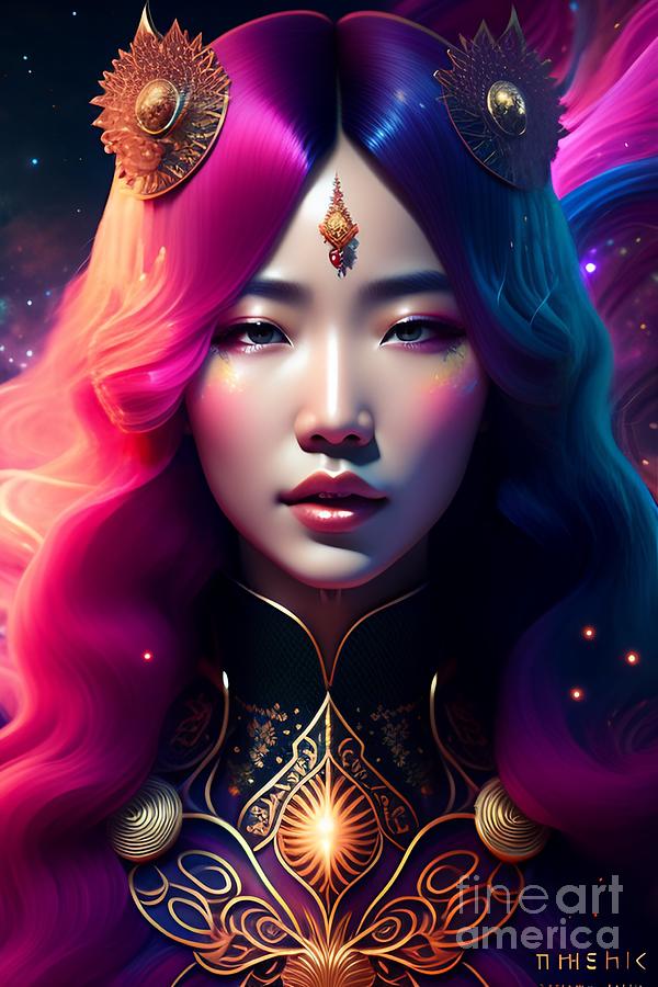 Beautiful cosmic sorceress nebulas galactic Digital Art by Boon Mee ...