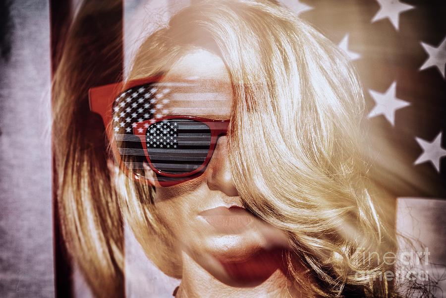 8767 Piper Precious and American Flag Photograph by Amyn Nasser Fashion Photographer