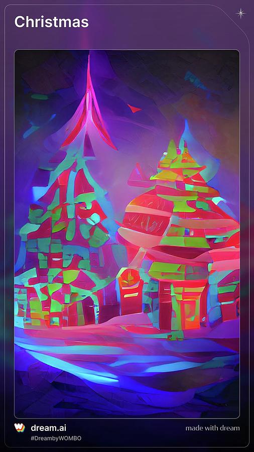 A I Abstract Christmas Trees Digital Art by Denise F Fulmer