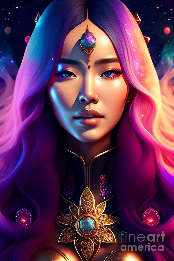 Beautiful cosmic sorceress nebulas galactic Digital Art by Boon Mee ...