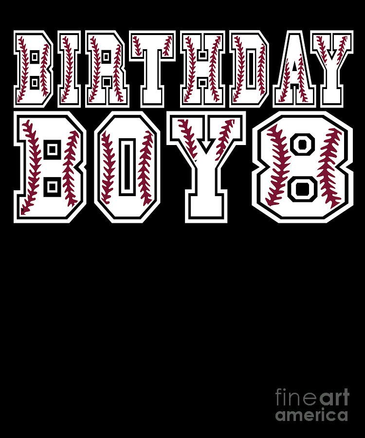 8th Birthday Boy 8 Years Old Baseball Theme Lover Party print Digital ...