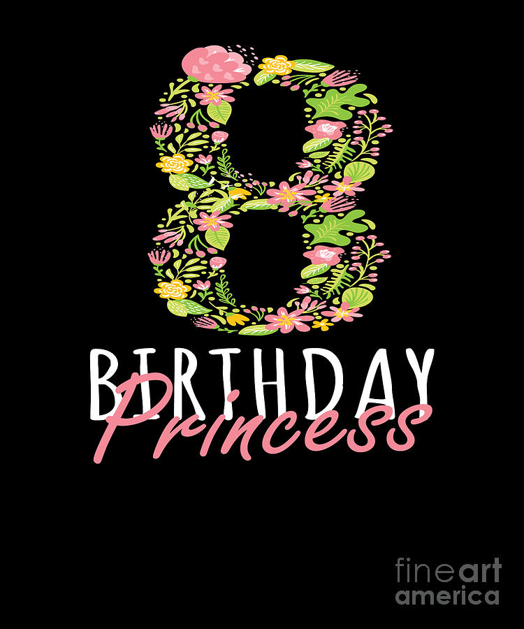 This princess is eight 8 year old girl birthday gift idea Art Print by  Jelisandie