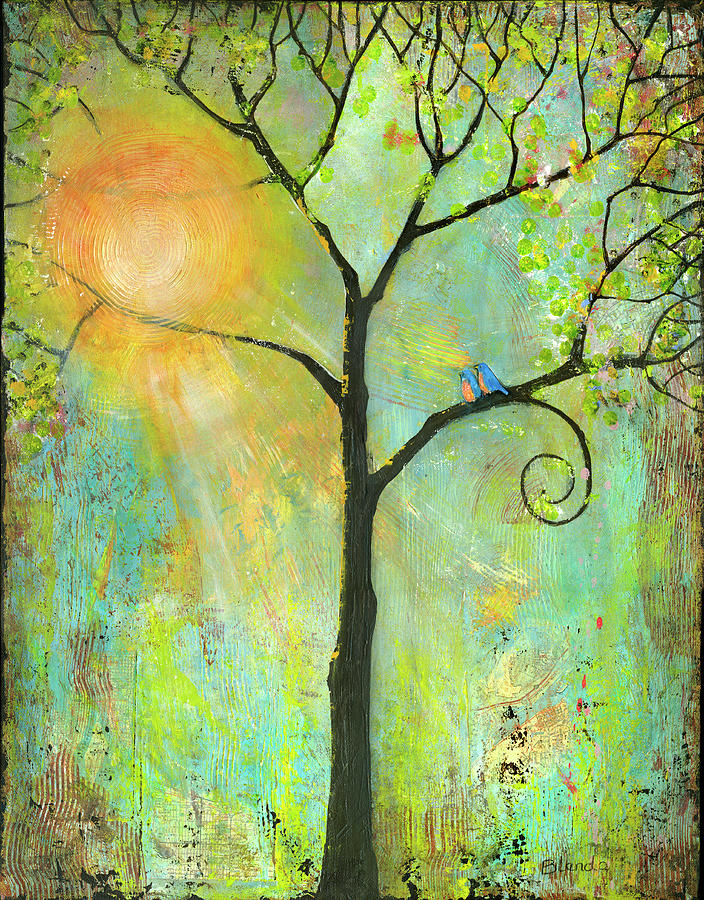 Sunshine Tree of Life  #1 Painting by Blenda Studio