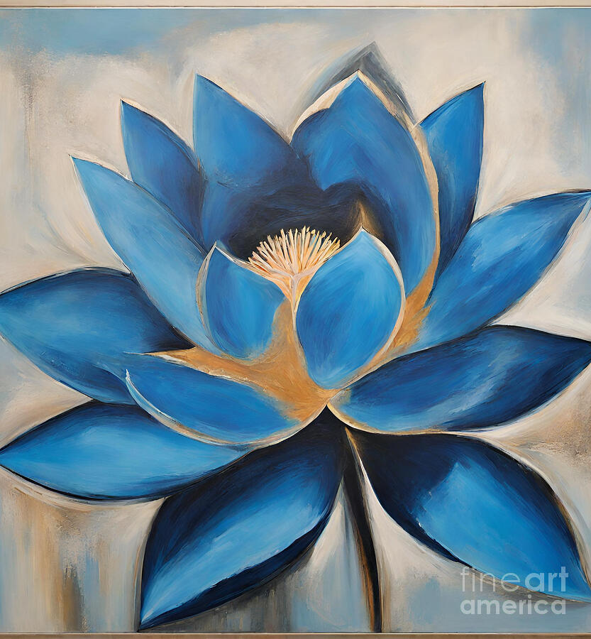 Flowers Still Life Painting - Abstract Flower #9 by Naveen Sharma