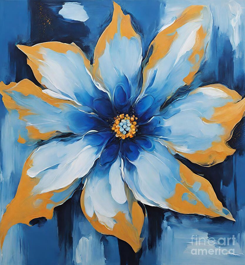 Flowers Still Life Painting - Abstract Flowers #9 by Naveen Sharma