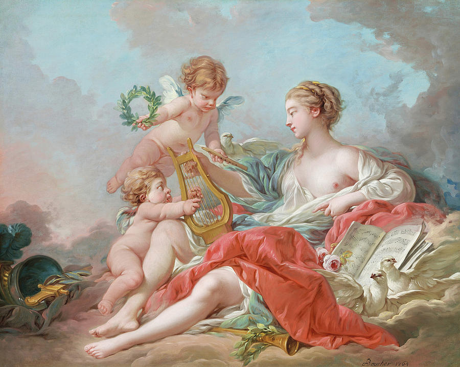 Allegory Of Music By Francois Boucher Painting