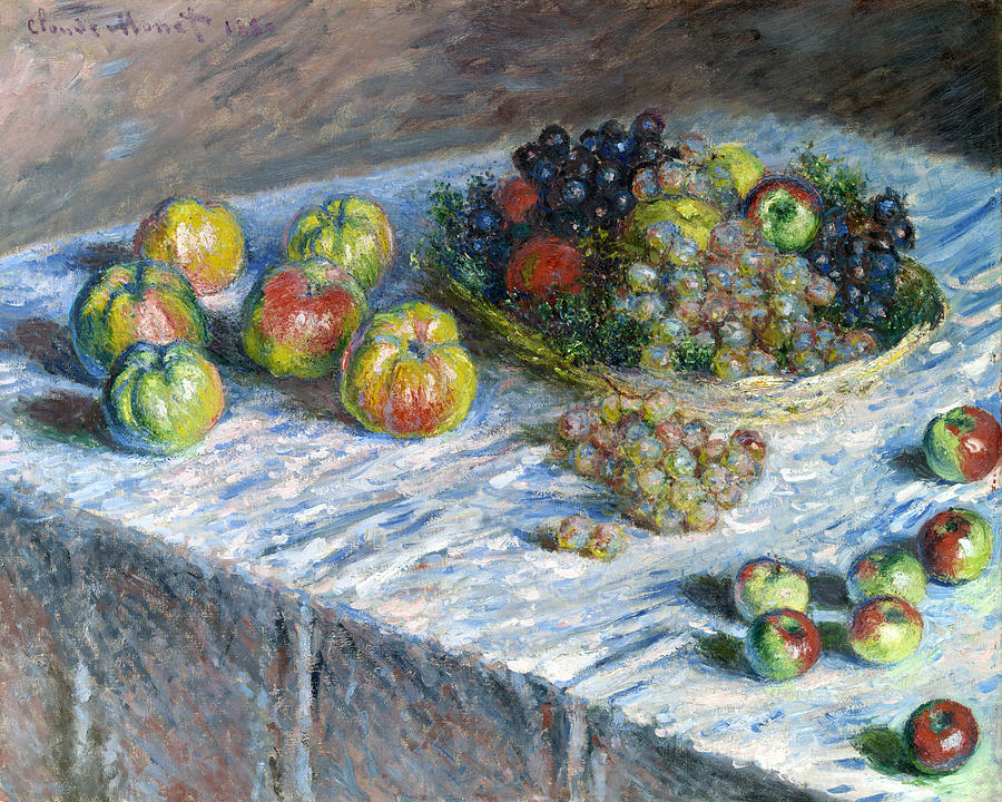 Claude Monet Painting - Apples and Grapes #9 by Claude Monet