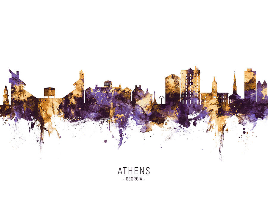 Athens Georgia Skyline #9 Digital Art by Michael Tompsett