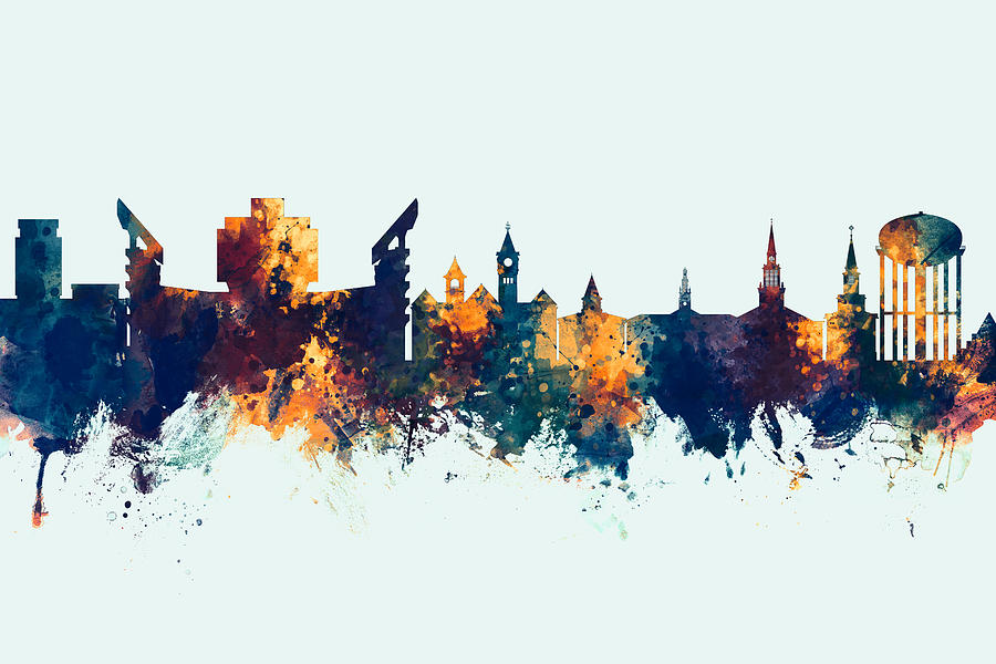 Auburn Digital Art - Auburn Alabama Skyline by Michael Tompsett Auburn Digital Art - Auburn Alabama Skyline by Michael Tompsett