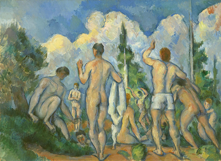 Bathers #9 Painting by Paul Cezanne