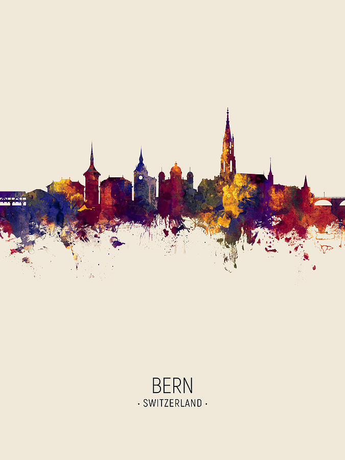 Bern Switzerland Skyline #9 Digital Art by Michael Tompsett