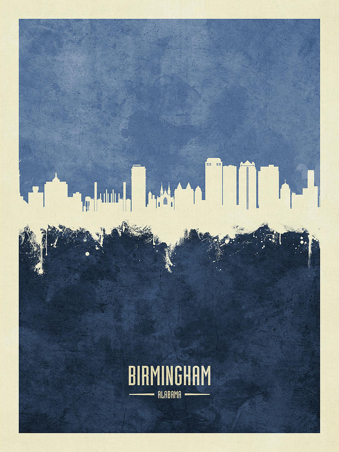 Birmingham Alabama Skyline #9 Digital Art by Michael Tompsett
