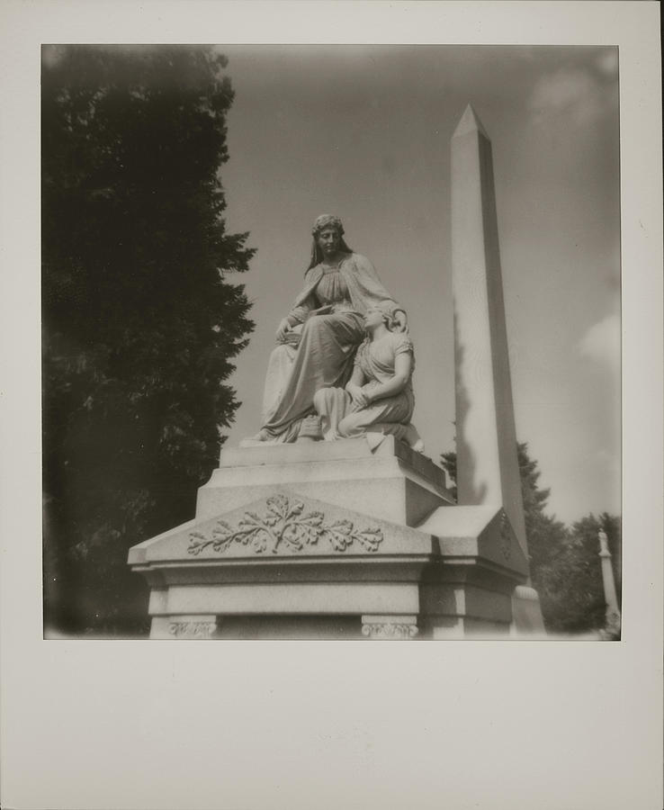 Black and White Polaroid 600 Spring Grove Cemetery Cincinnati Ohio  #10 Photograph by Dave Morgan
