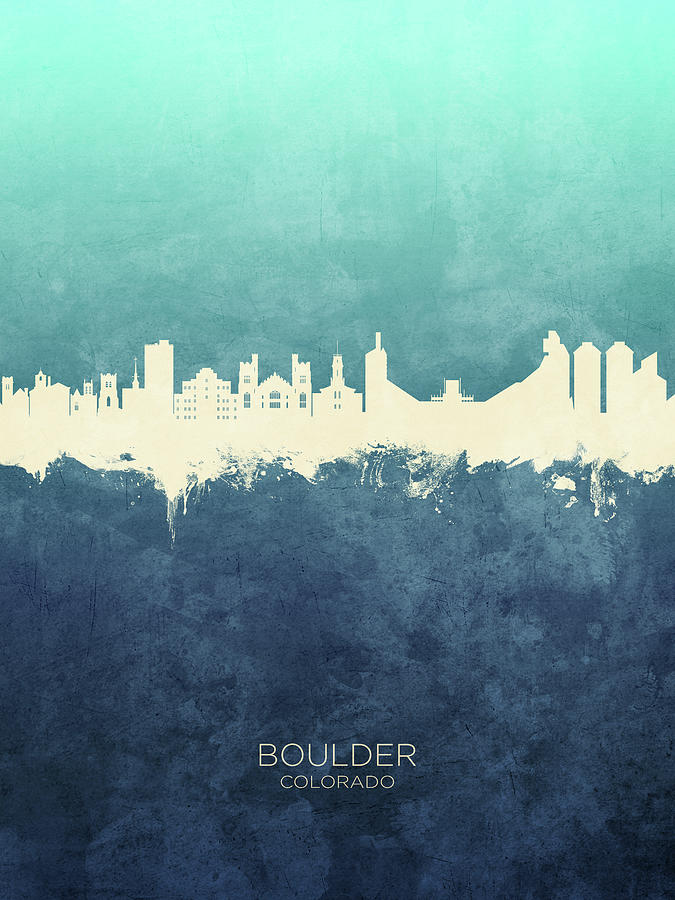 Boulder Colorado Skyline #9 Digital Art by Michael Tompsett