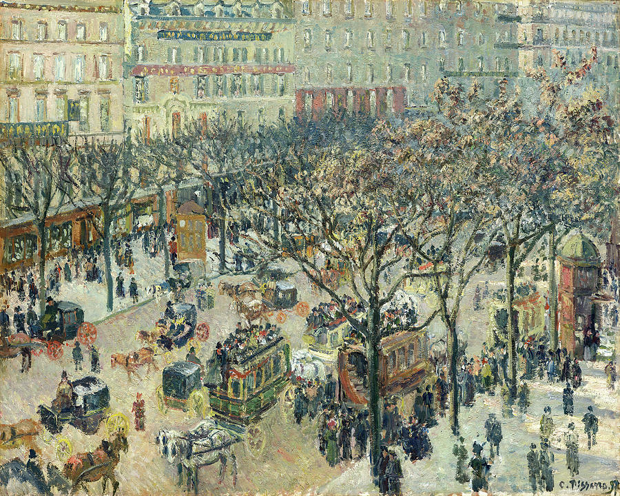 Boulevard des Italiens, Morning, Sunlight #9 Painting by Camille Pissarro Boulevard des Italiens, Morning, Sunlight #9 Painting by Camille Pissarro