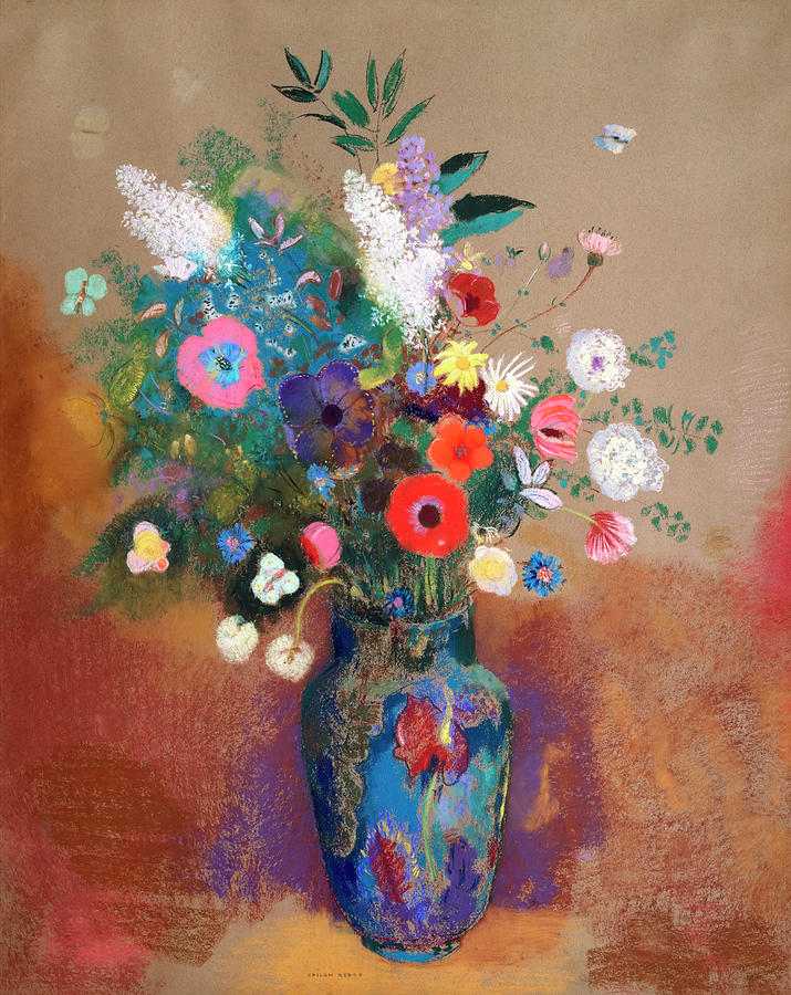 Odilon Redon Painting - Bouquet of Flowers by Odilon Redon by Mango Art