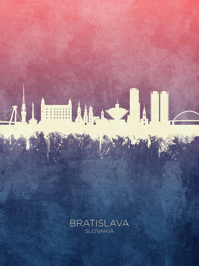 Bratislava Slovakia Skyline #9 Digital Art by Michael Tompsett