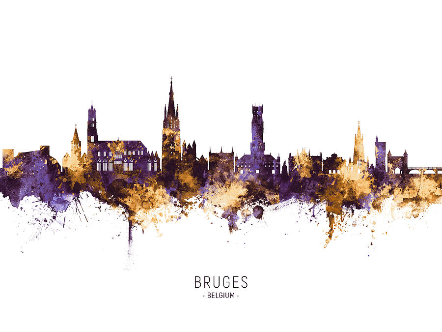 Bruges Belgium Skyline #9 Digital Art by Michael Tompsett