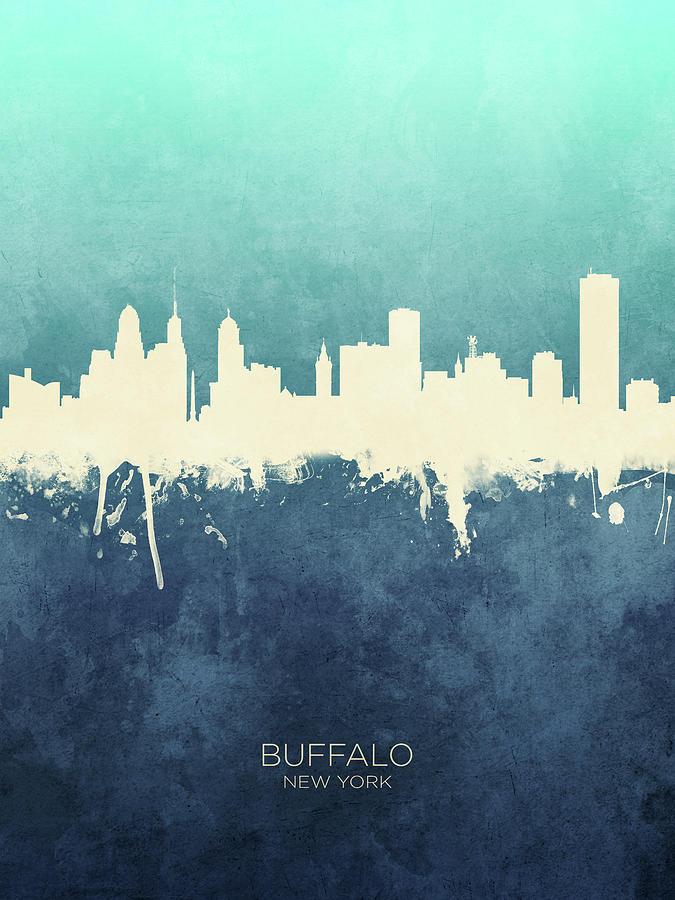 Buffalo Digital Art - Buffalo New York Skyline #9 by Michael Tompsett
