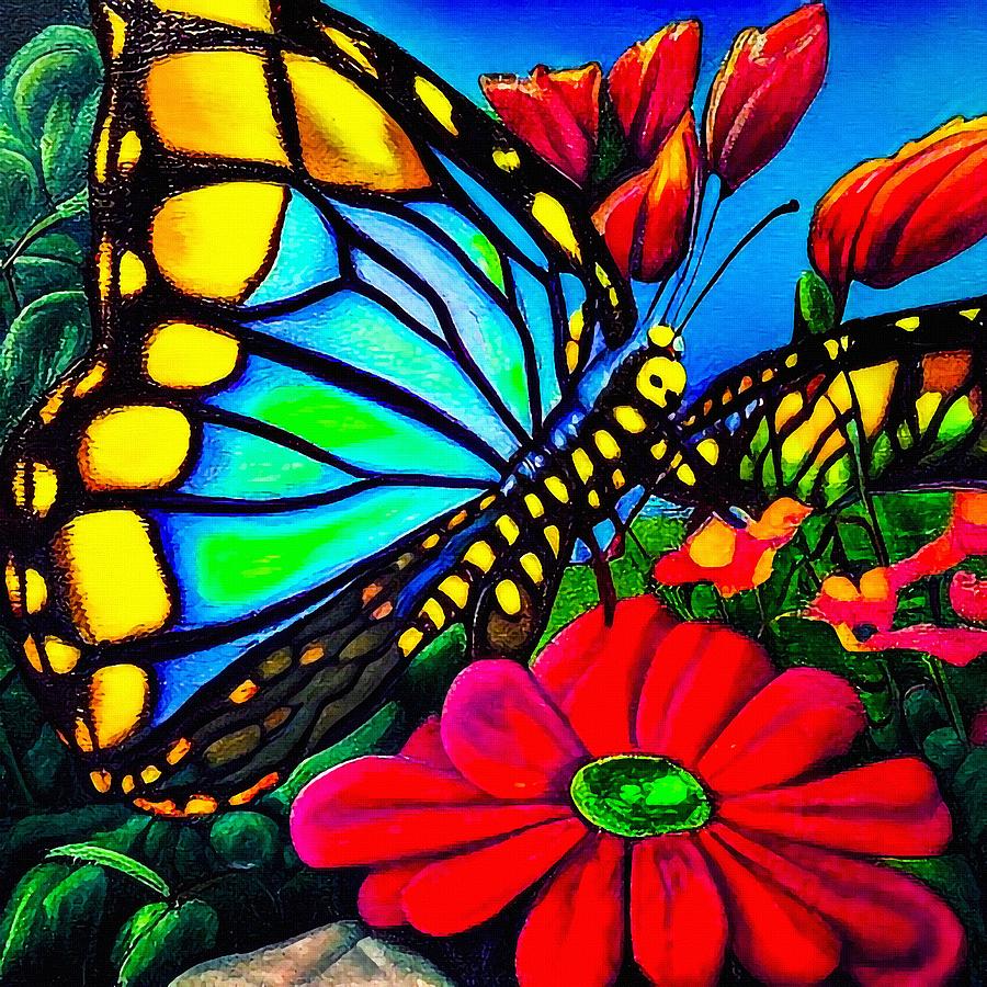 Butterfly Le Surrealisme In The Spring Oil Painting Digital Art by ...