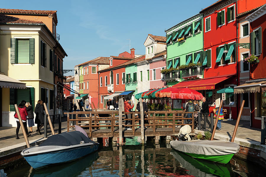 Canal With Boats In Burano On A Sunny Day In Late Autumn Photograph