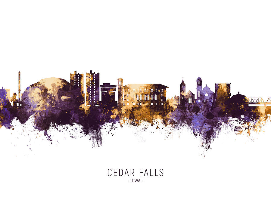 Cedar Falls Iowa Skyline #9 Digital Art by Michael Tompsett