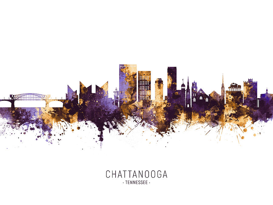 Chattanooga Tennessee Skyline #9 Digital Art by Michael Tompsett