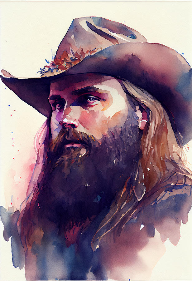 Chris Stapleton Watercolour Mixed Media By Tim Hill Fine Art America 