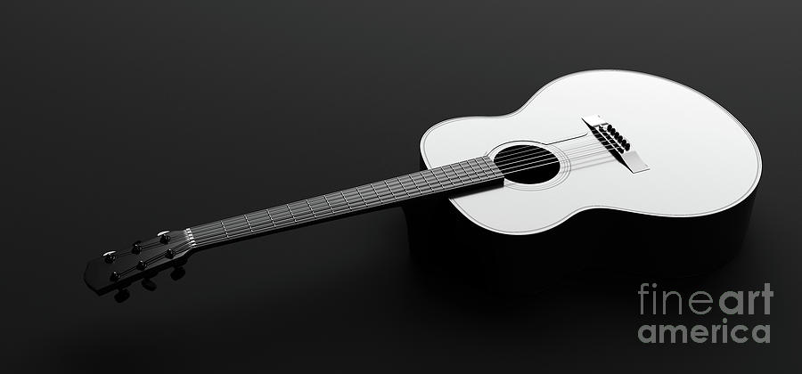 Classical acoustic guitar in black and white.  #9 Photograph by Michal Bednarek