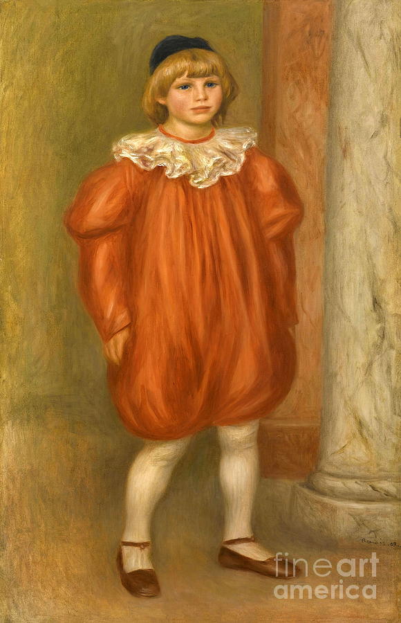 Claude Renoir in Clown Costume #9 Painting by Pierre-Auguste Renoir