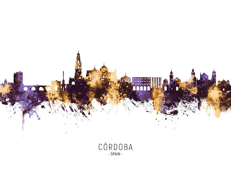 Cordoba Spain Skyline #9 Digital Art by Michael Tompsett