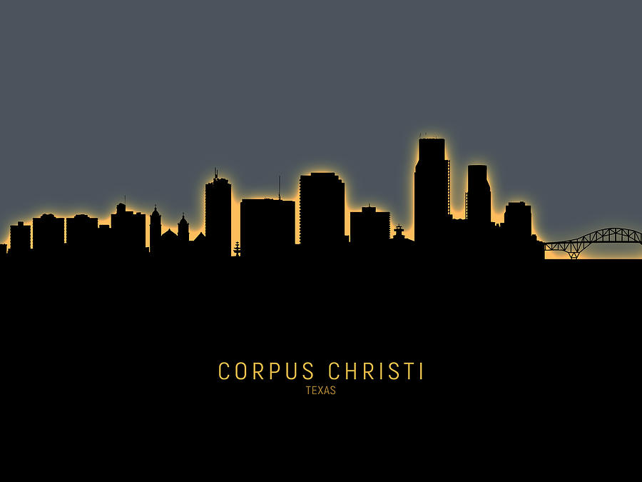 Corpus Christi Texas Skyline #9 Digital Art by Michael Tompsett