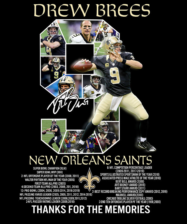 9 Drew Brees New Orleans Saints Thanks For The Memories Signature Digital  Art by Th - Pixels