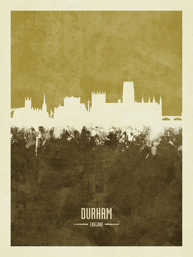 Durham Digital Art - Durham England Skyline #9 by Michael Tompsett