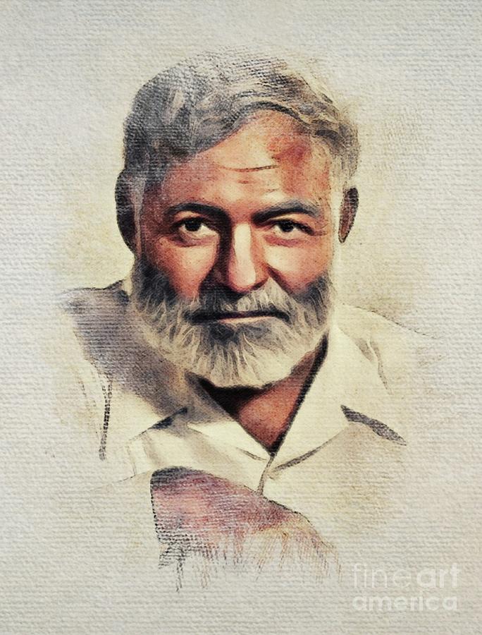 Ernest Hemingway, Literary Legend Painting