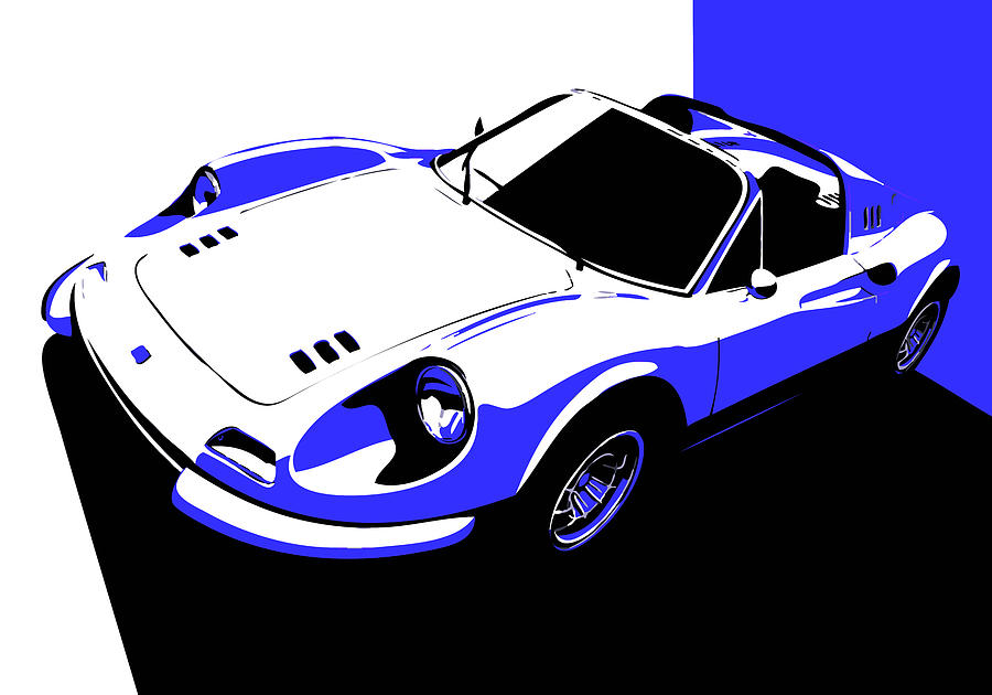 Car Digital Art - Ferrari Dino - Classic Italian Sports Car #9 by Thespeedart