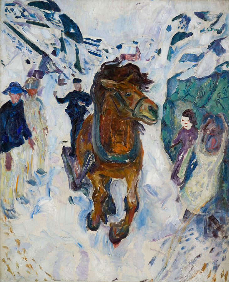 Edvard Munch Painting - Galloping Horse  #9 by Edvard Munch
