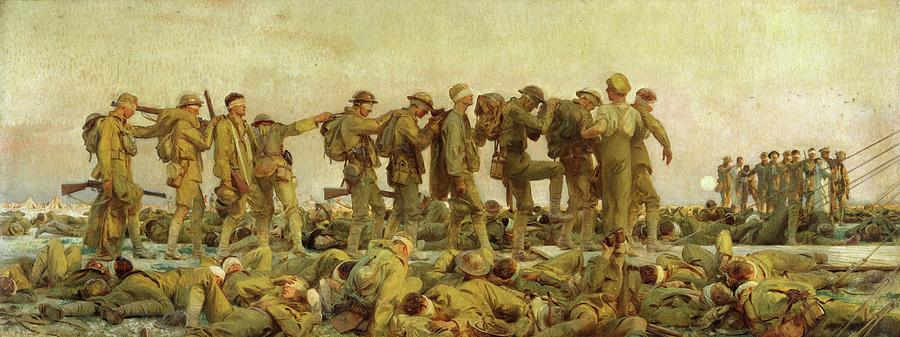 Gassed Painting - Gassed by John Singer Sargent