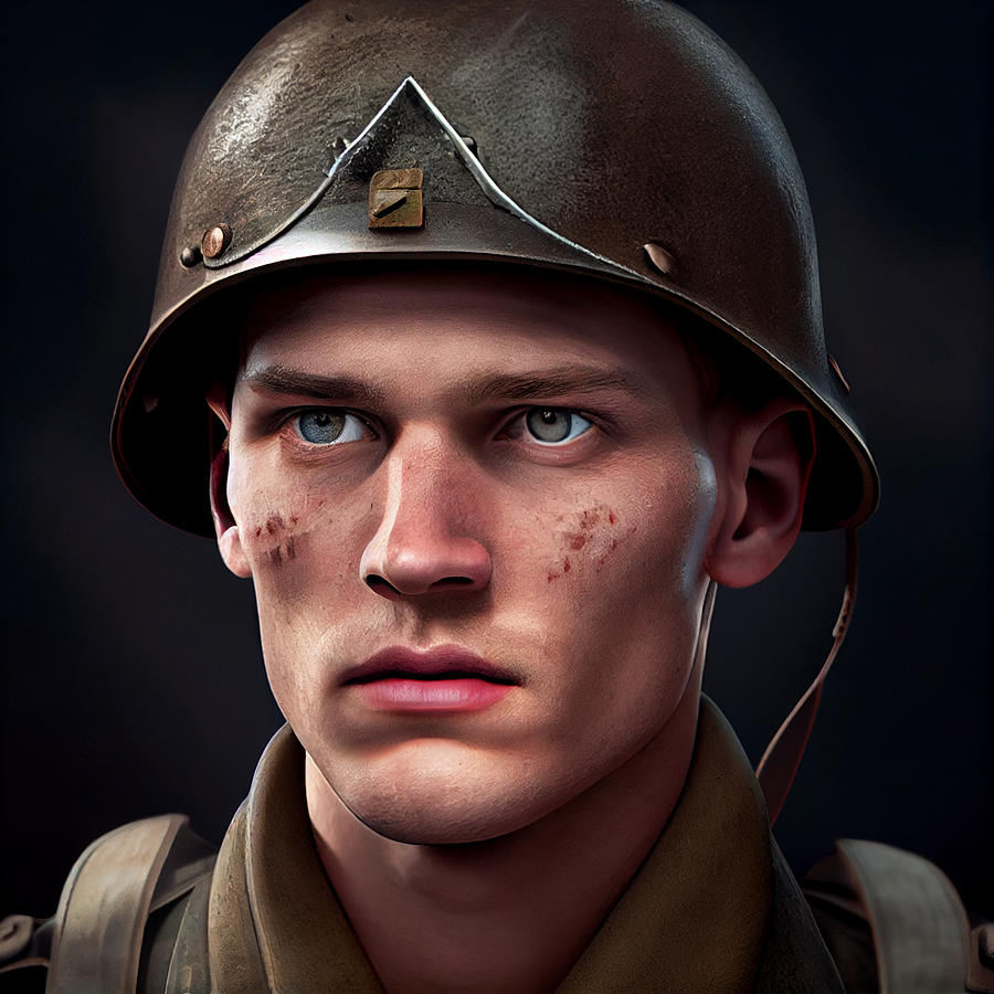 german world war two soldier wearing german hel by Asar Studios ...