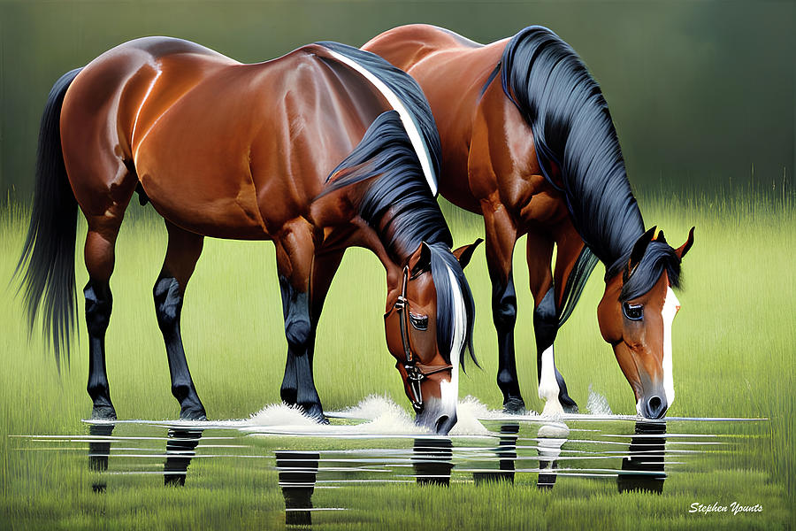 Horses #9 Digital Art by Stephen Younts