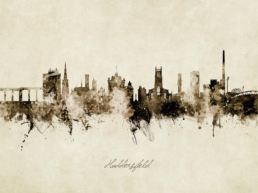 Huddersfield England Skyline #9 Digital Art by Michael Tompsett