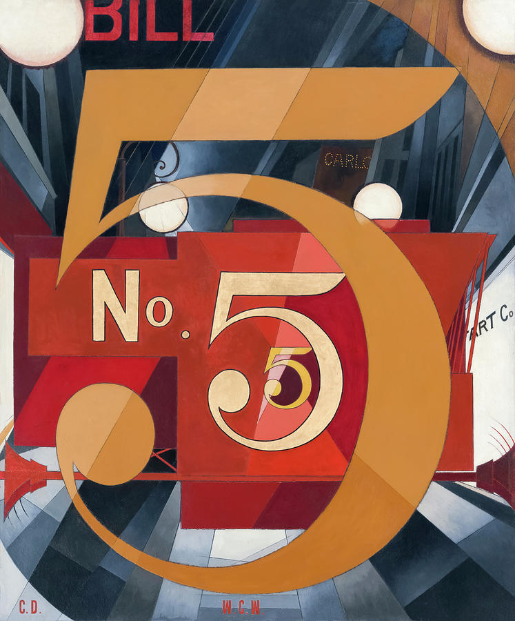 Charles Demuth Painting - I Saw the Figure 5 in Gold by Charles Demuth by Mango Art