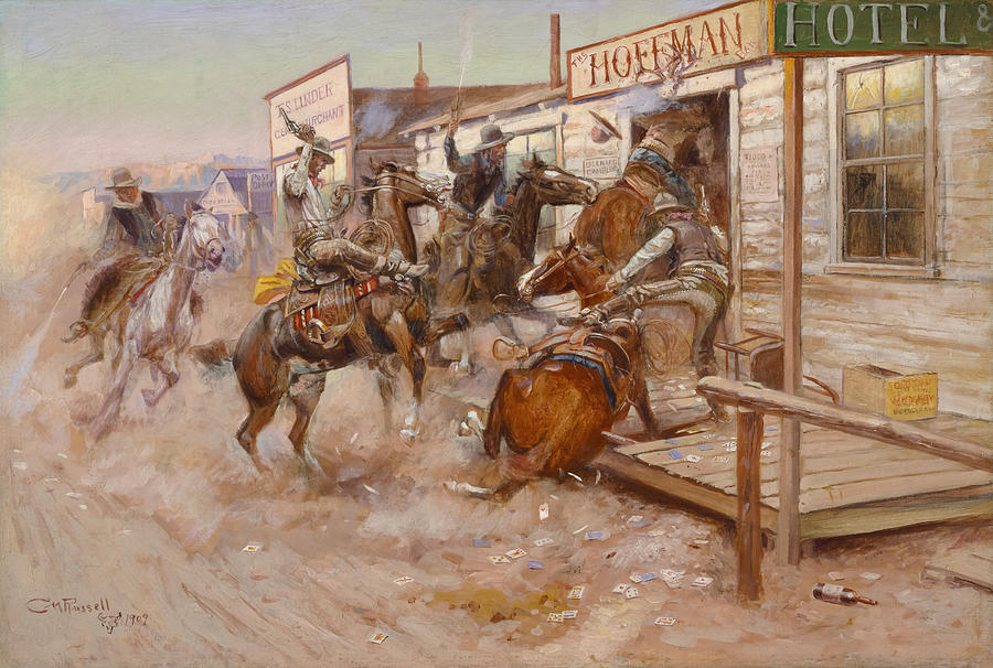 Charles Marion Russell Painting - In Without Knocking by Charles Marion Russell by Mango Art