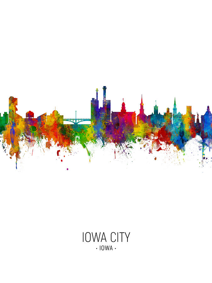Iowa City Iowa Skyline #9 Digital Art by Michael Tompsett